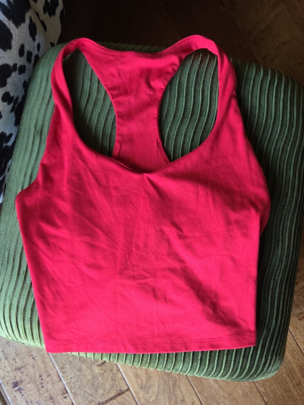 Red Racerback Crop Tank Top - Women